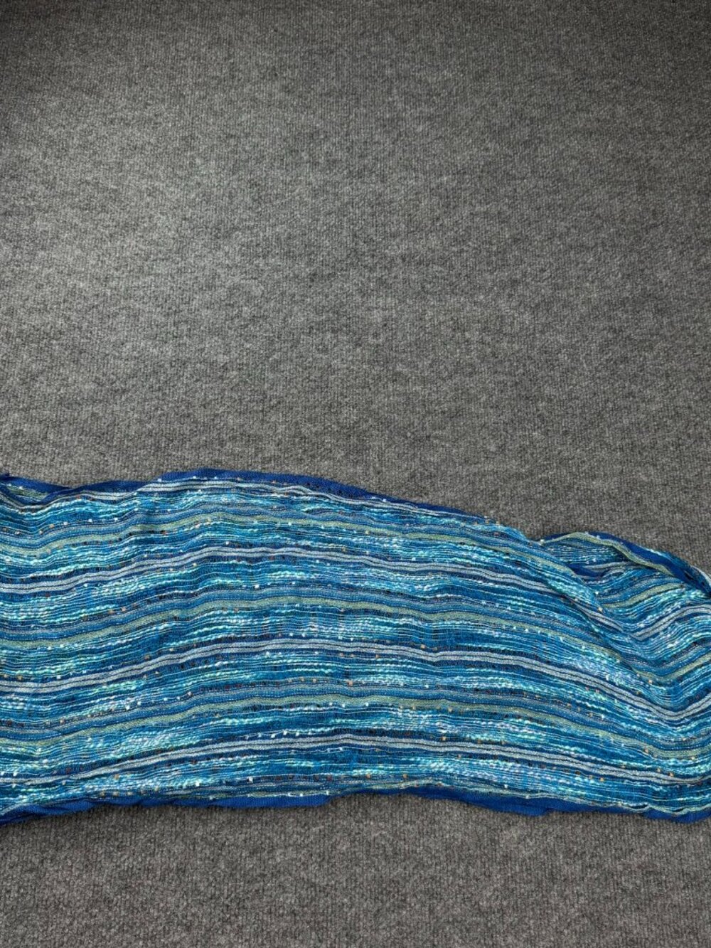 Target Womens Infinity Scarf Blue Striped Textured Knit Metallic Cowl Loop OS